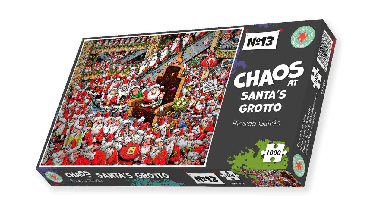 Chaos at Santa's Grotto 1000 Piece Jigsaw Puzzle.