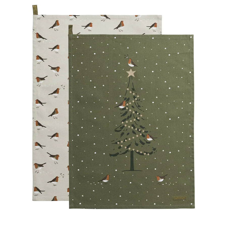 Sophie Allport Robins Set of 2 Tea Towels