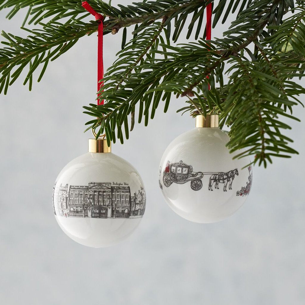 Bone china Royally British bauble from Victoria Eggs.