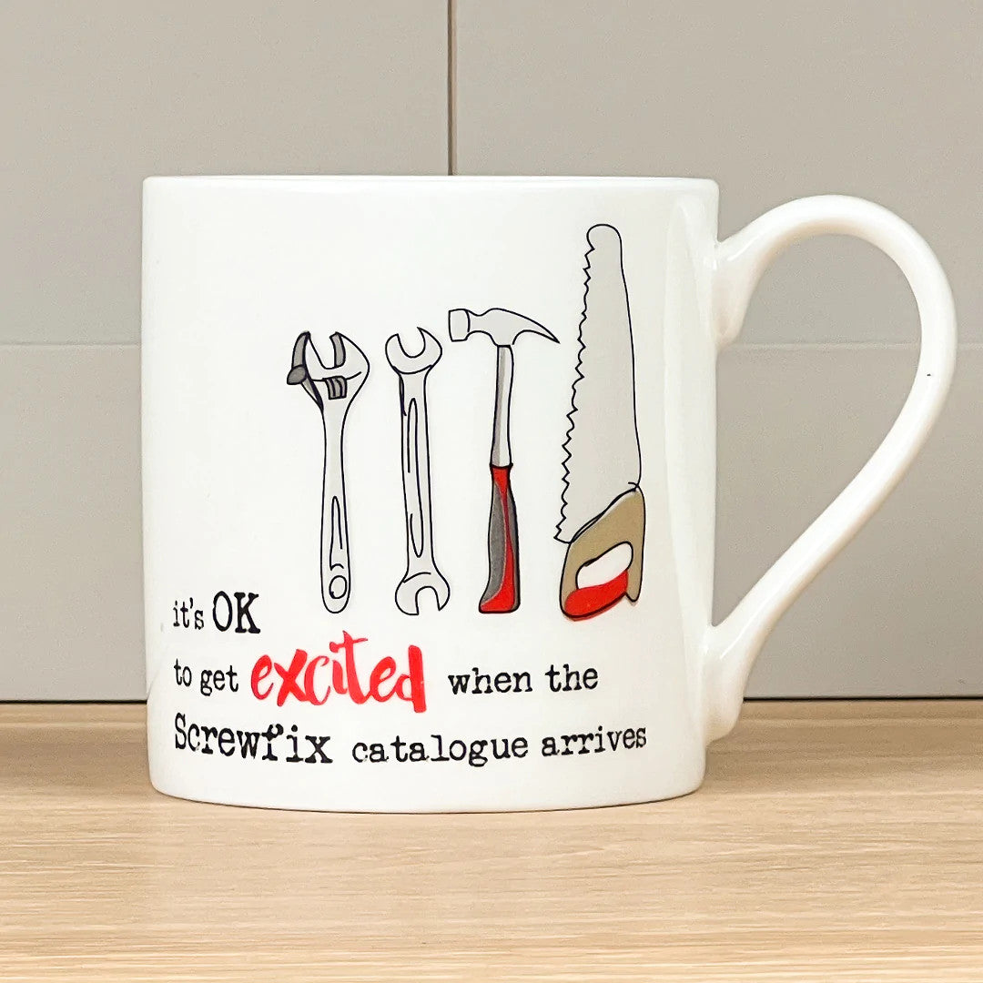Screwfix Bone China Mug by Dandelion Stationery