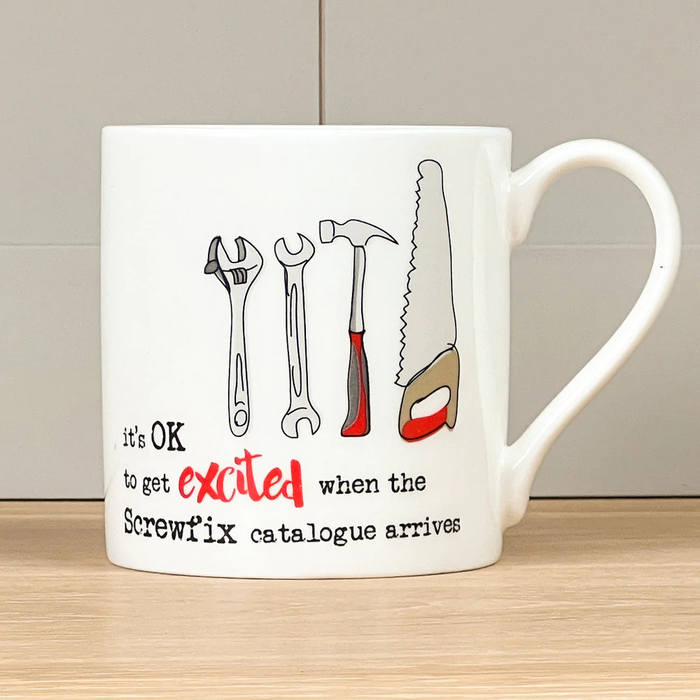 Screwfix Bone China Mug by Dandelion Stationery