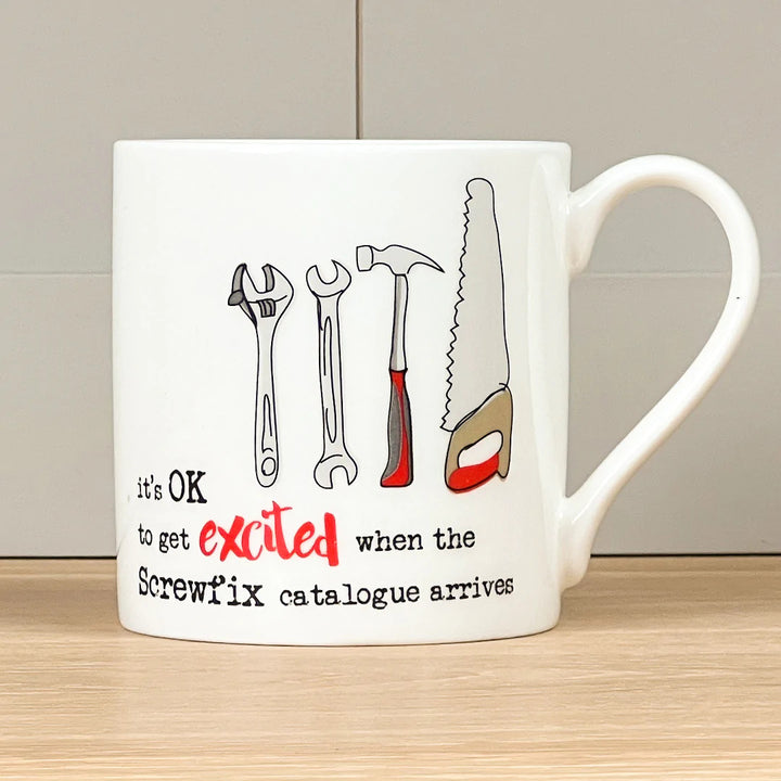 Screwfix Bone China Mug by Dandelion Stationery