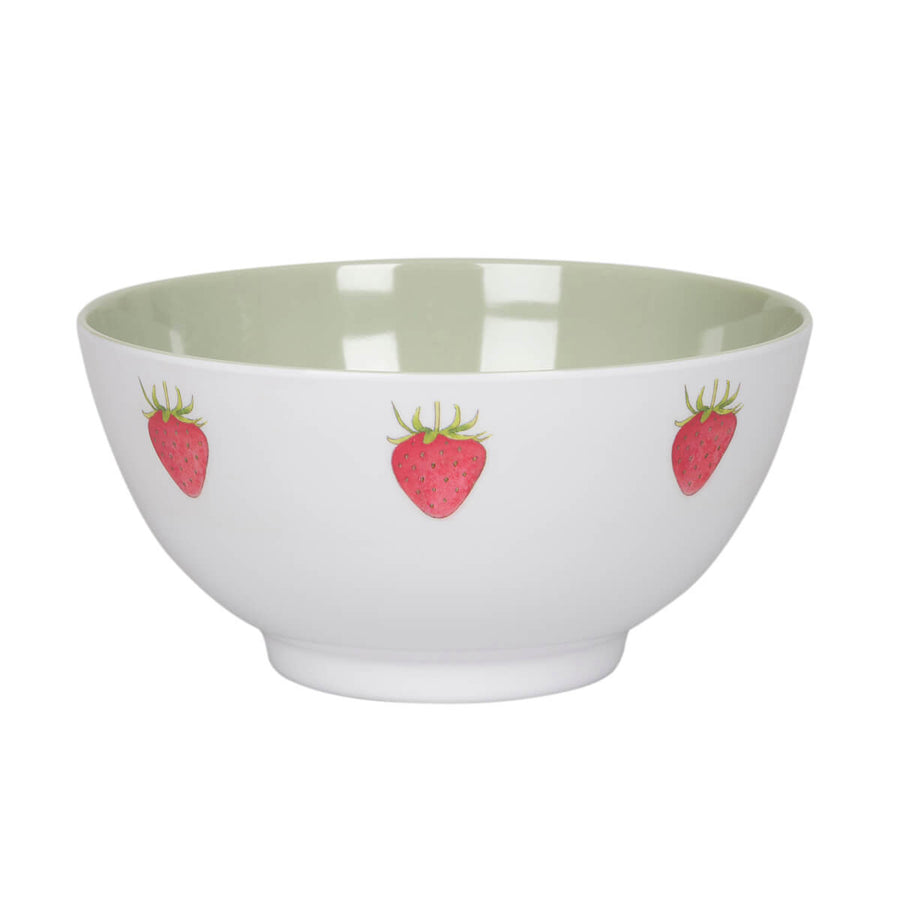 Strawberries Melamine Bowl by Sophie Allport.