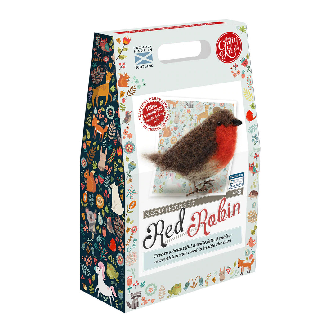 British Birds - Red Robin Needle Felting Kit from The Crafty Kit Co. Made in Scotland