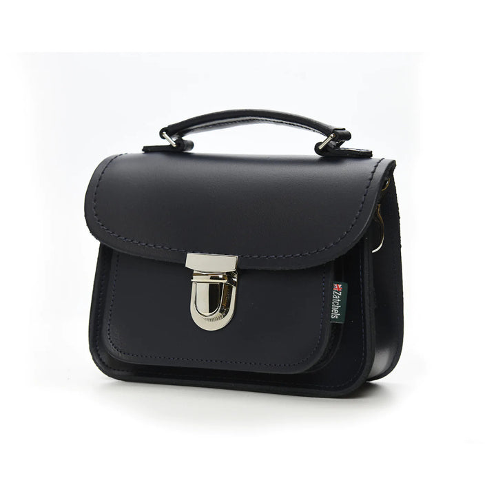 Zatchels Handmade Leather Luna Navy Small Handbag