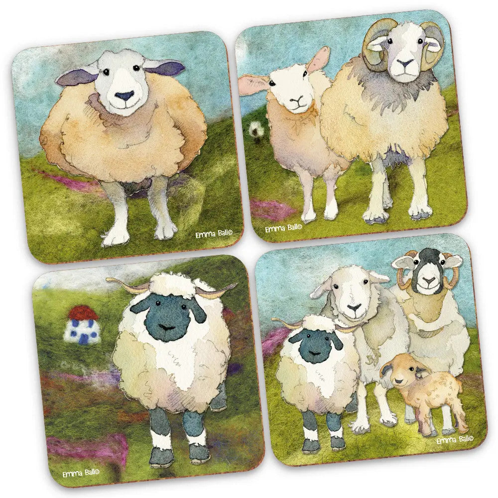 Felted Sheep Coasters - Set of 4 from Emma Ball