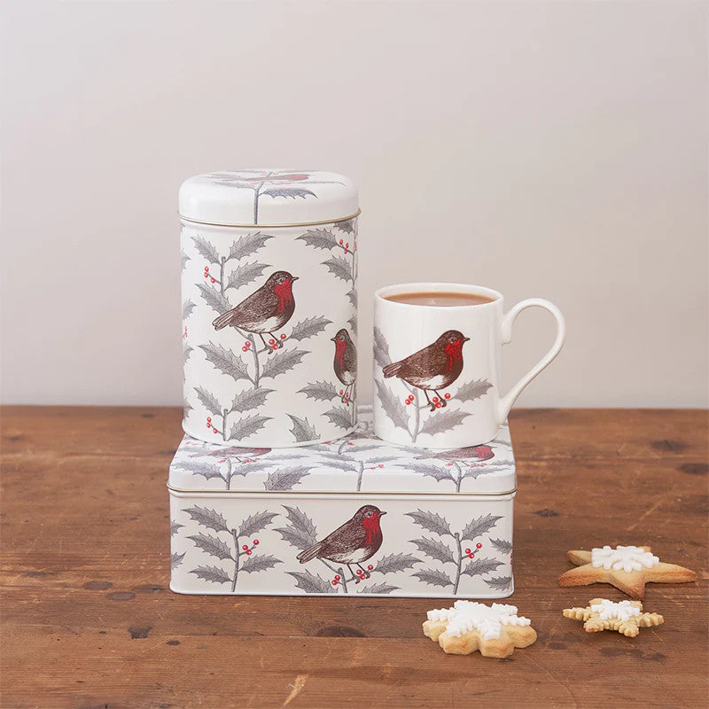 Robin & Holly Bone China Mug from Thornback & Peel
