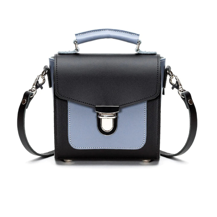 Zatchels Handmade Leather Sugarcube Blue Noir Small Handbag