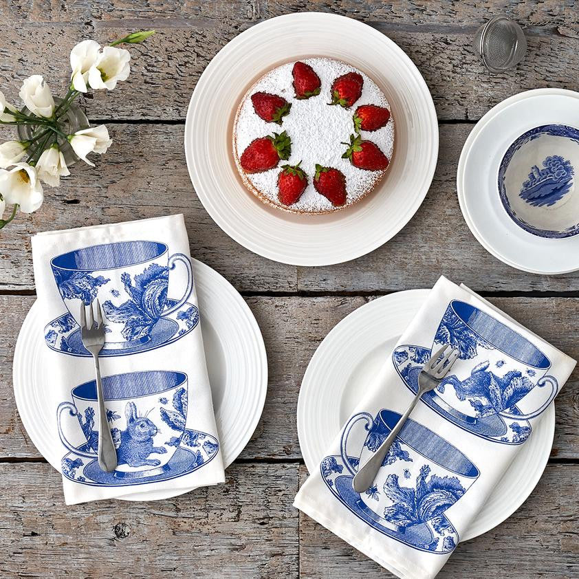 Thornback & Peel Tea Cup 100% Cotton Napkins - Set of 4