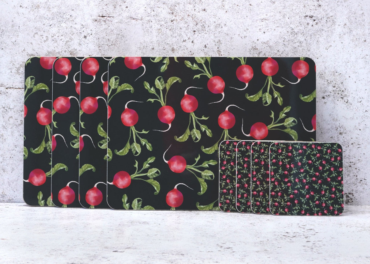 Radish Coasters by Corinne Alexander.