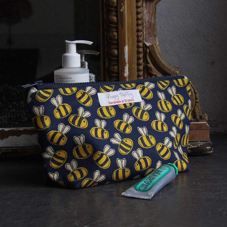 Bee Small Wash Bag by Poppy Treffry.
