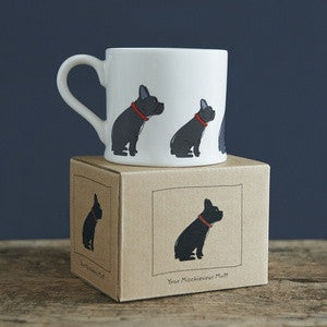Pottery French Bulldog mug from Sweet William Designs.