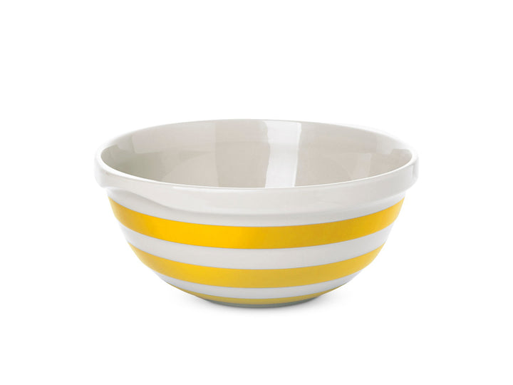 Cornishware Blue Striped Mixing Bowl - yellow