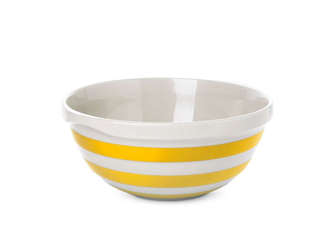 Cornishware Blue Striped Mixing Bowl - yellow