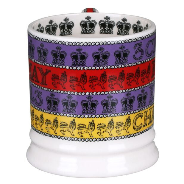 3 Cheers for King Charles III 1 Pint Mug by Emma Bridgewater. Handmade in England.