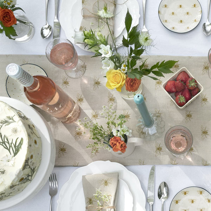 Bees Linen Table Runner by Sophie Allport.