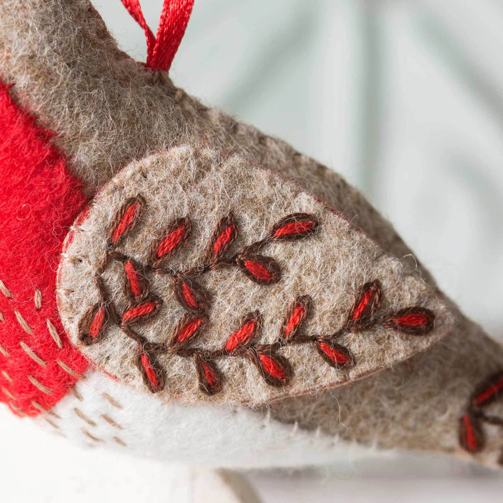 Embroidered Robin Wool Mix Felt Craft Kit by Corinne Lapierre