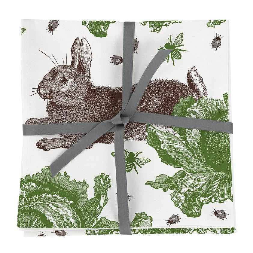 Thornback & Peel Rabbit & Cabbage 100% Cotton Napkins - Set of 4