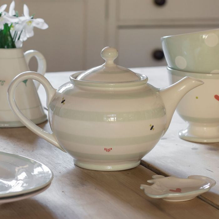 Susie Watson pottery Honey Bees Round Teapot. 