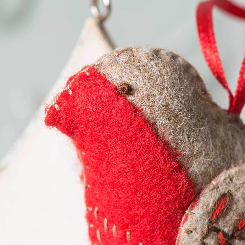 Embroidered Robin Wool Mix Felt Craft Kit by Corinne Lapierre