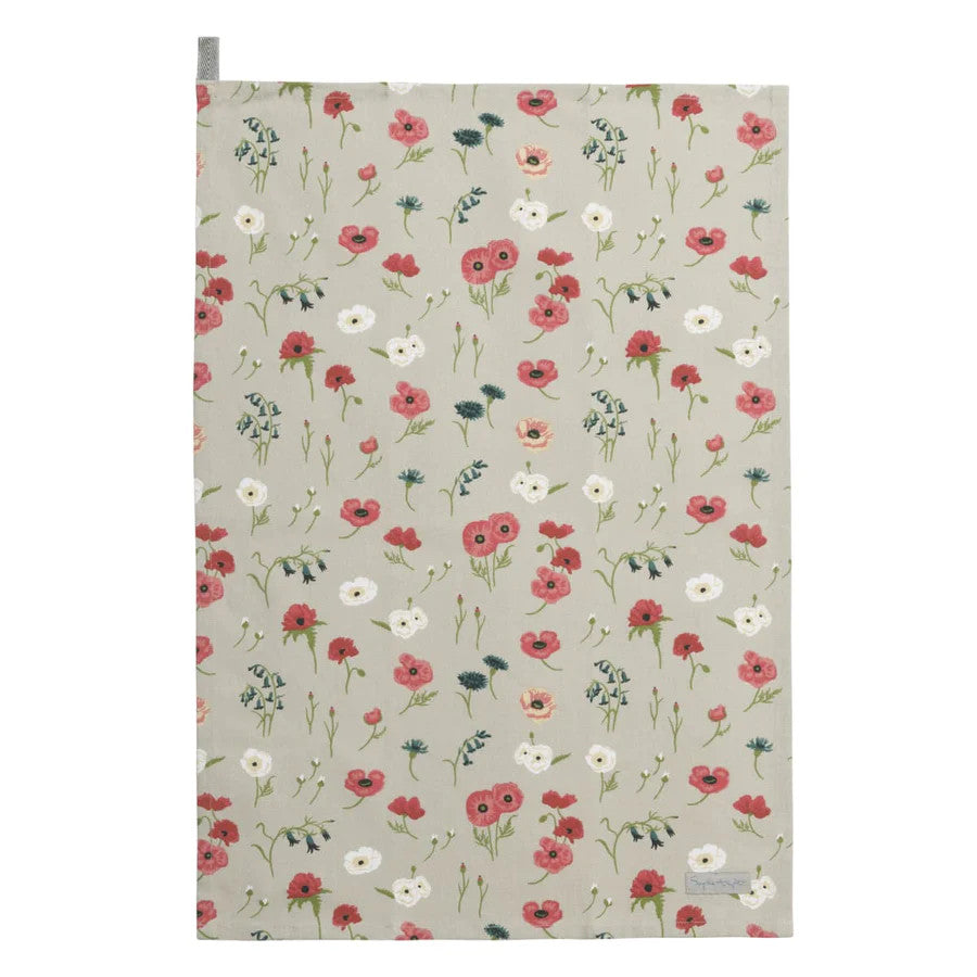 Poppy Meadow Set of 2 Tea Towels by Sophie Allport.