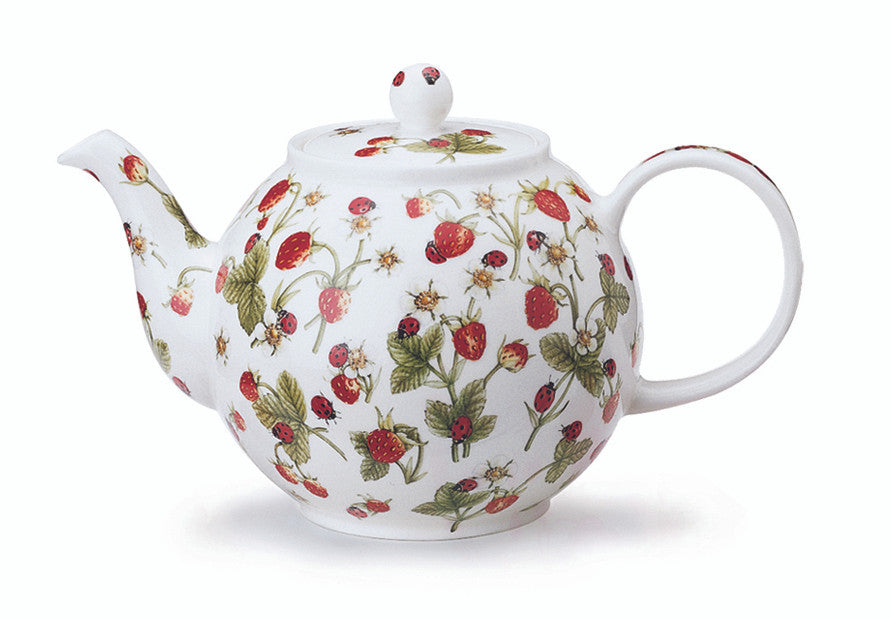 Dunoon Dovedale Strawberry fine bone china teapot.