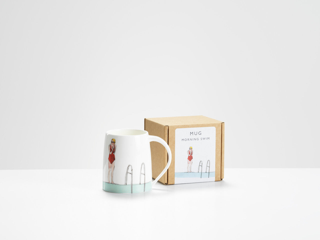 Morning Swim Bone China Mug by Helen Beard.