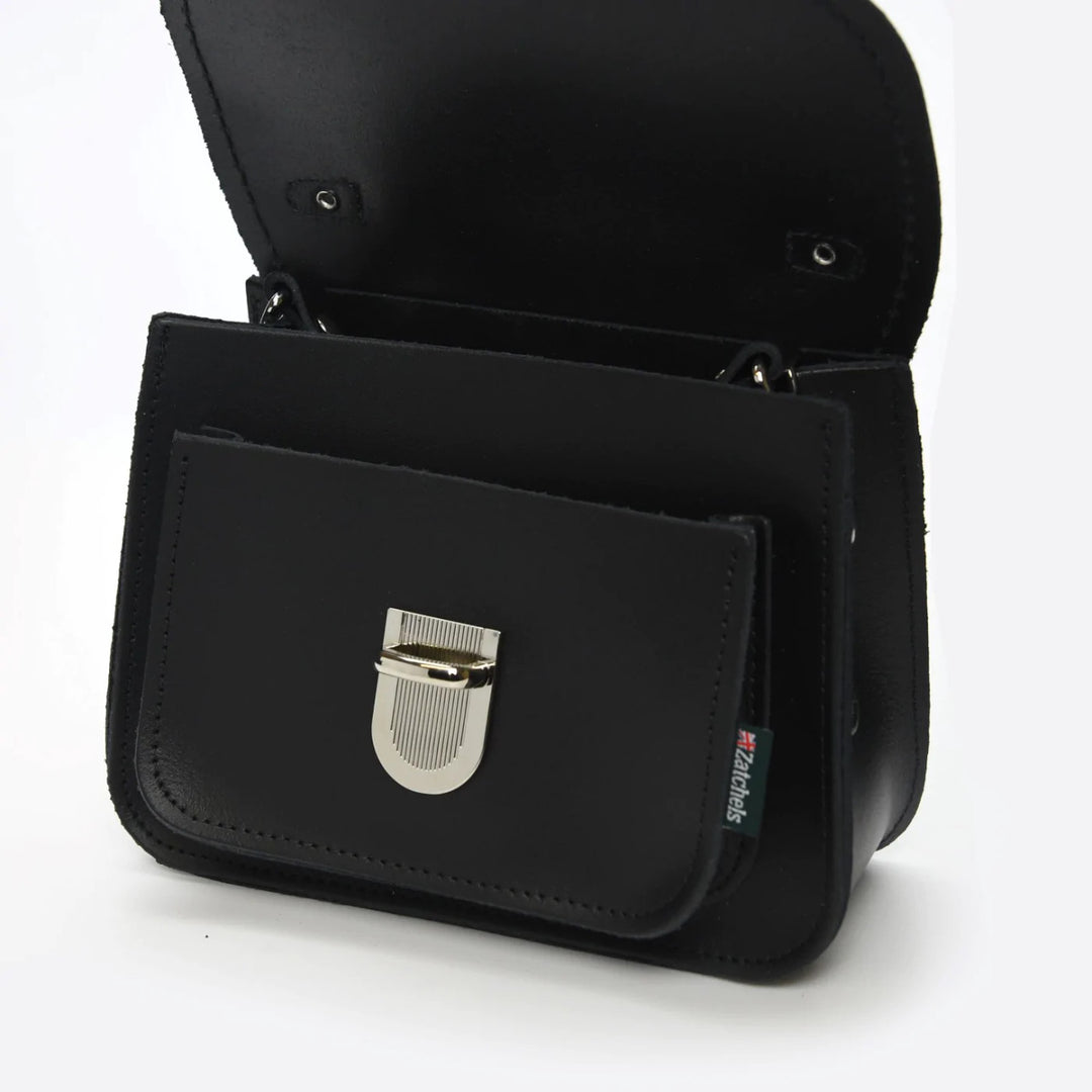 Handmade Leather Luna Black Small Handbag by Zatchels.