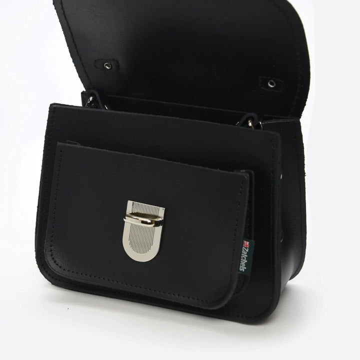 Handmade Leather Luna Black Small Handbag by Zatchels.