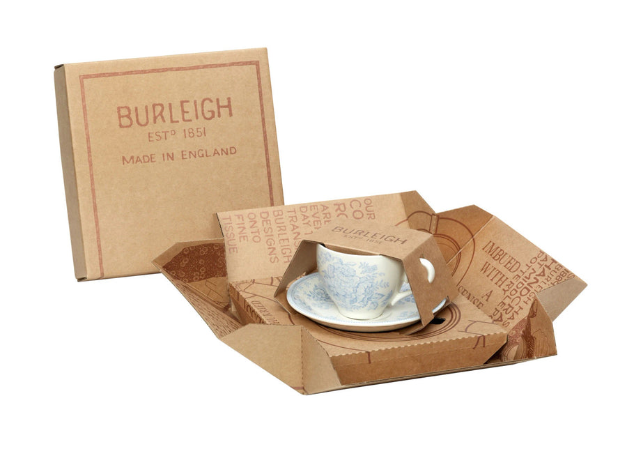 Blue Asiatic Pheasants Teacup and Saucer 3 PC Boxed Set