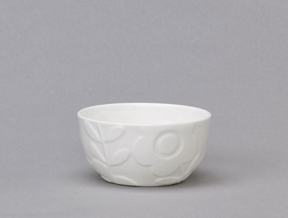 Repeat Repeat's White Bone China Small Plum Flower sugar/dip bowl. Made in England.