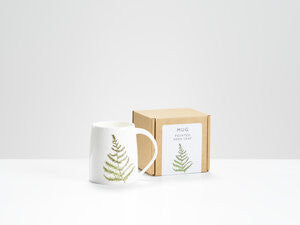 Pointed Fern Bone China Mug by Helen Beard.