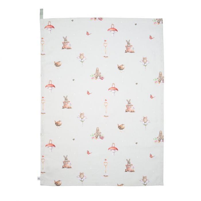 'Garden Friends' Garden Animal Tea Towel by Wrendale Designs