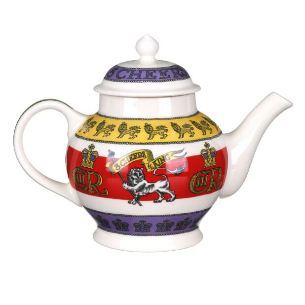 3 Cheers for King Charles III 4 Mug Teapot by Emma Bridgewater. Handmade in England.