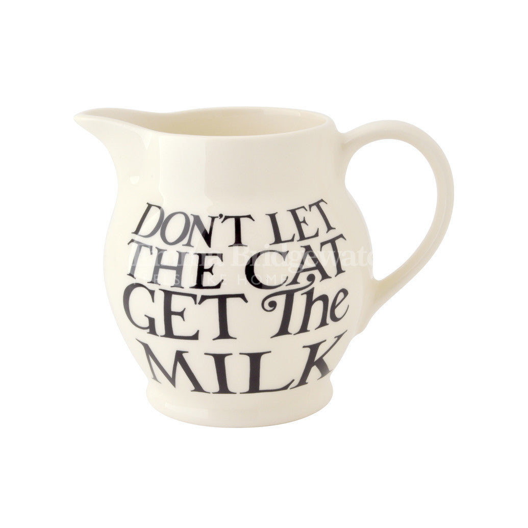 Emma Bridgewater handmade pottery Black Toast 1/2 Pint Jug.