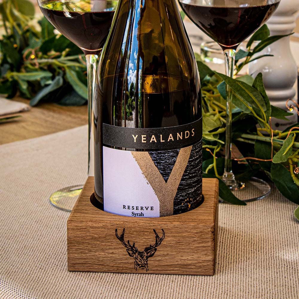 Stag Prince Oak Wine Coaster by Scottish Made by Selbrae House