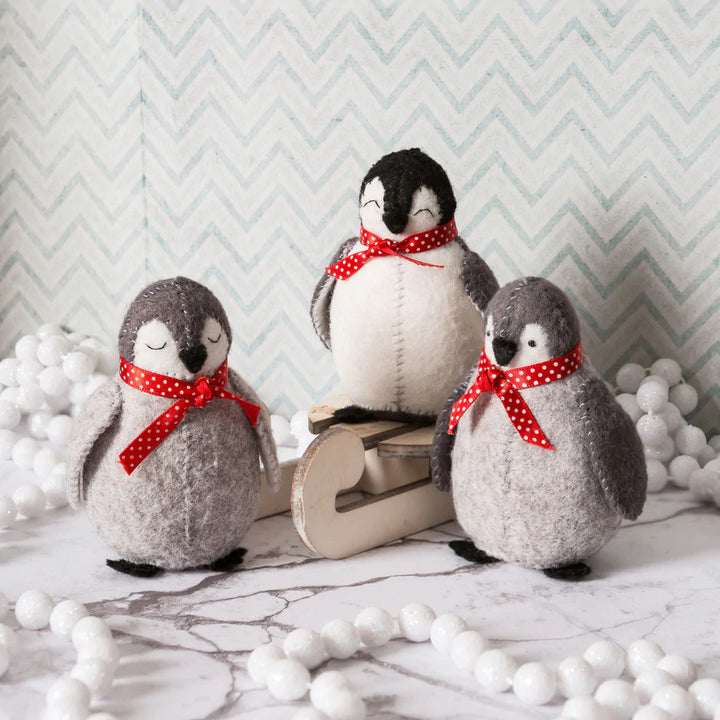 Baby Penguins Wool Mix Felt Craft Kit by Corinne Lapierre