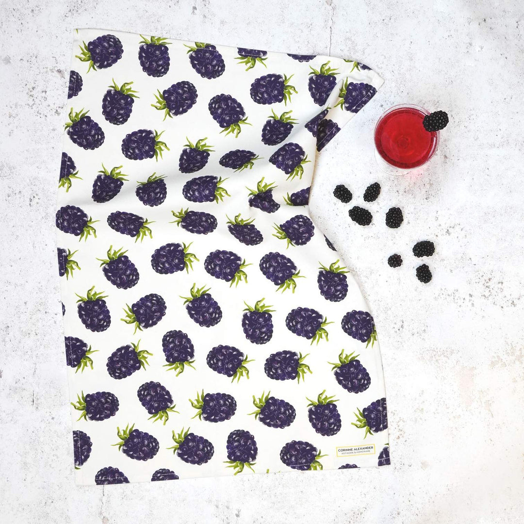 Blackberry Tea Towel by Corinne Alexander.