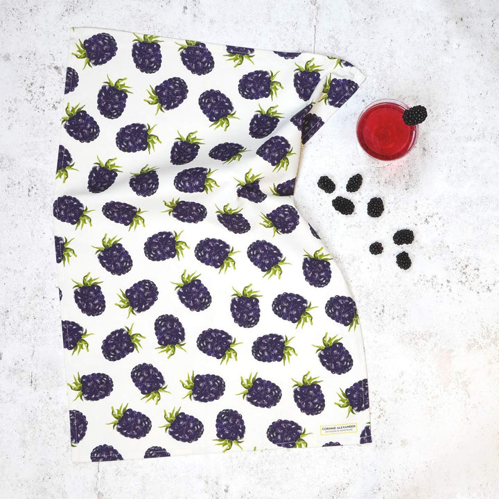 Blackberry Tea Towel by Corinne Alexander.