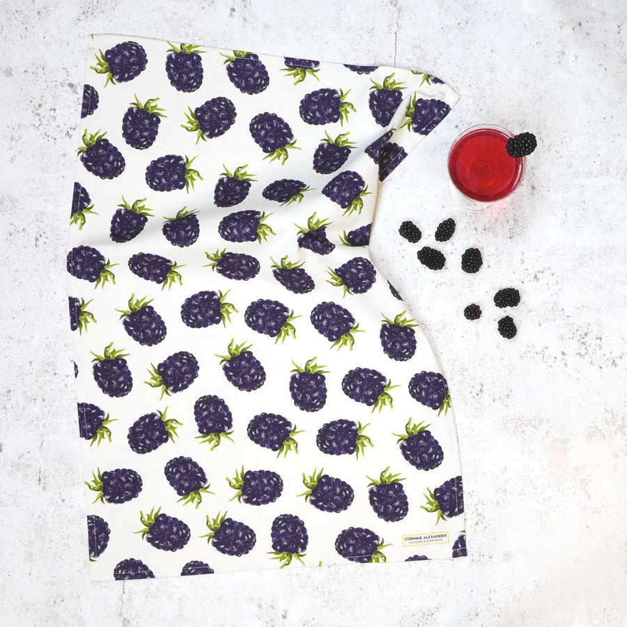 Blackberry Tea Towel by Corinne Alexander.