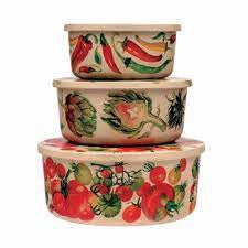 Vegetable Garden Set of 3 Rice Husk Containers by Emma Bridgewater.