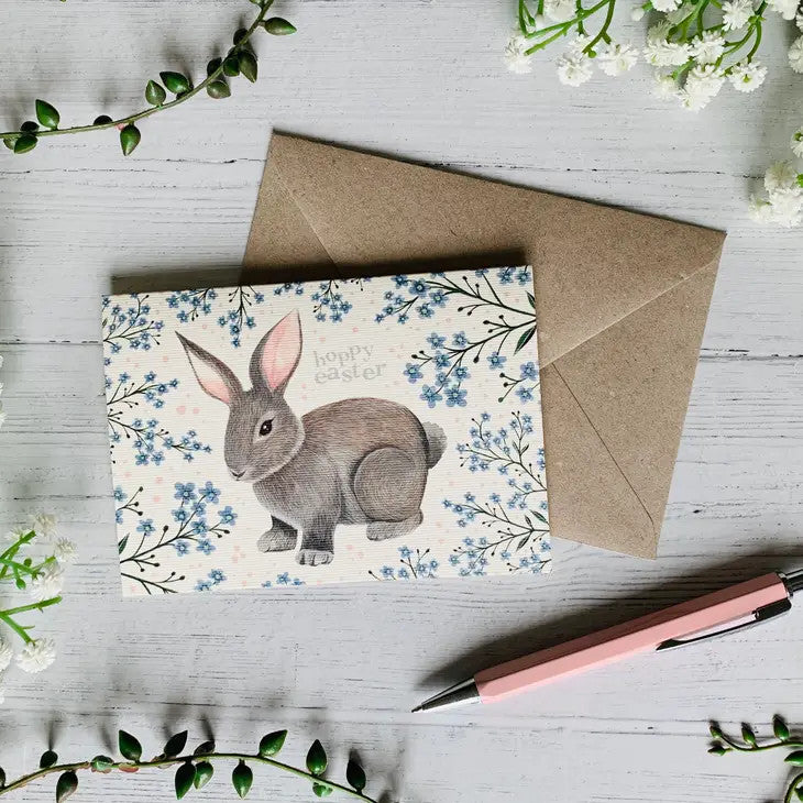 Hoppy Easter Greeting Card by Becky Amelia 