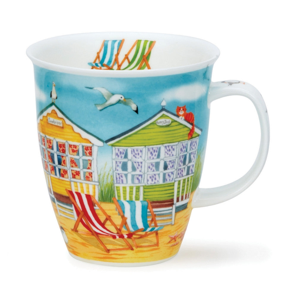Dunoon Nevis Water's Edge Beach Huts Bone china, handmade in England.
