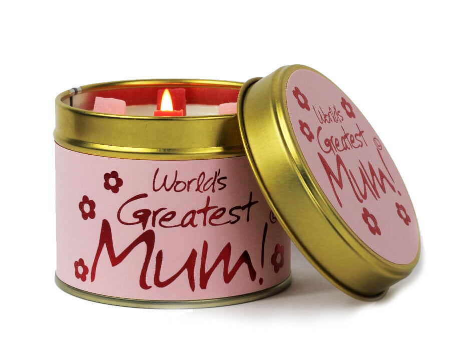 World's Greatest Mum! Scented Candle from Lily-Flame. Handmade in England.
