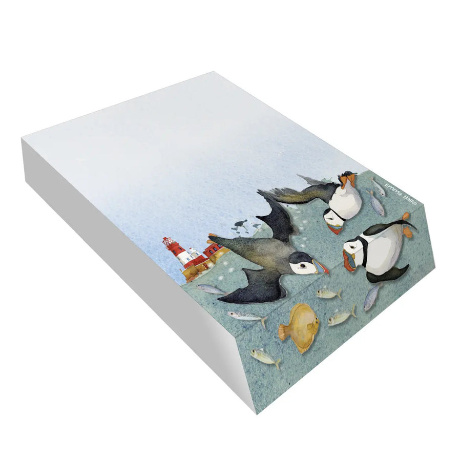 Diving Puffins padblock/memo pad from British artist Emma Ball.