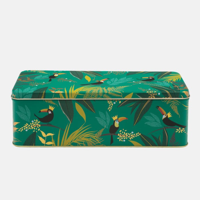 Toucan Long Deep Rectangular tin from British Lifestyle Brand Sara Miller.
