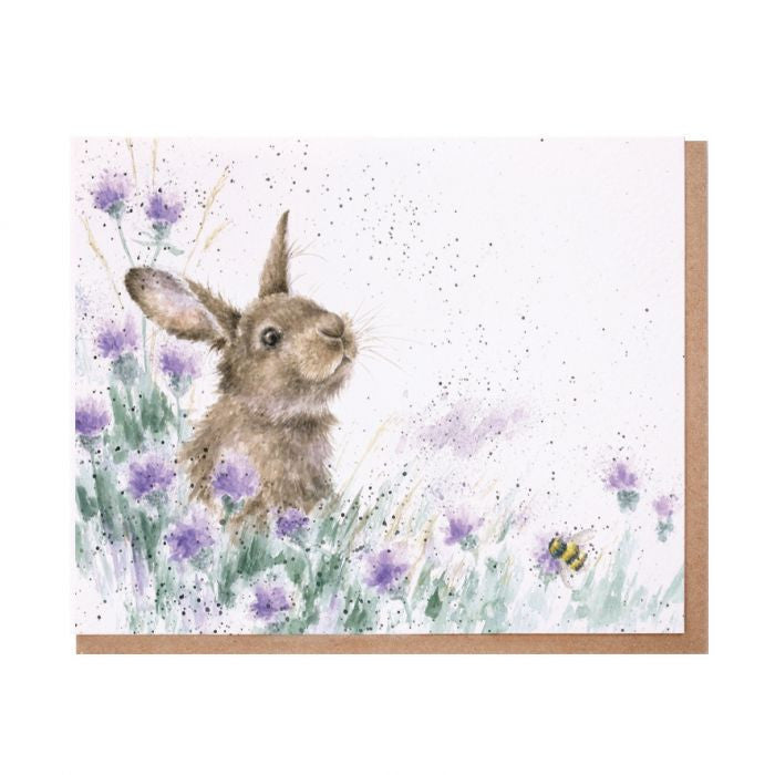 'The Meadow Rabbit' Blank Greetings Card from Wrendale Designs. 