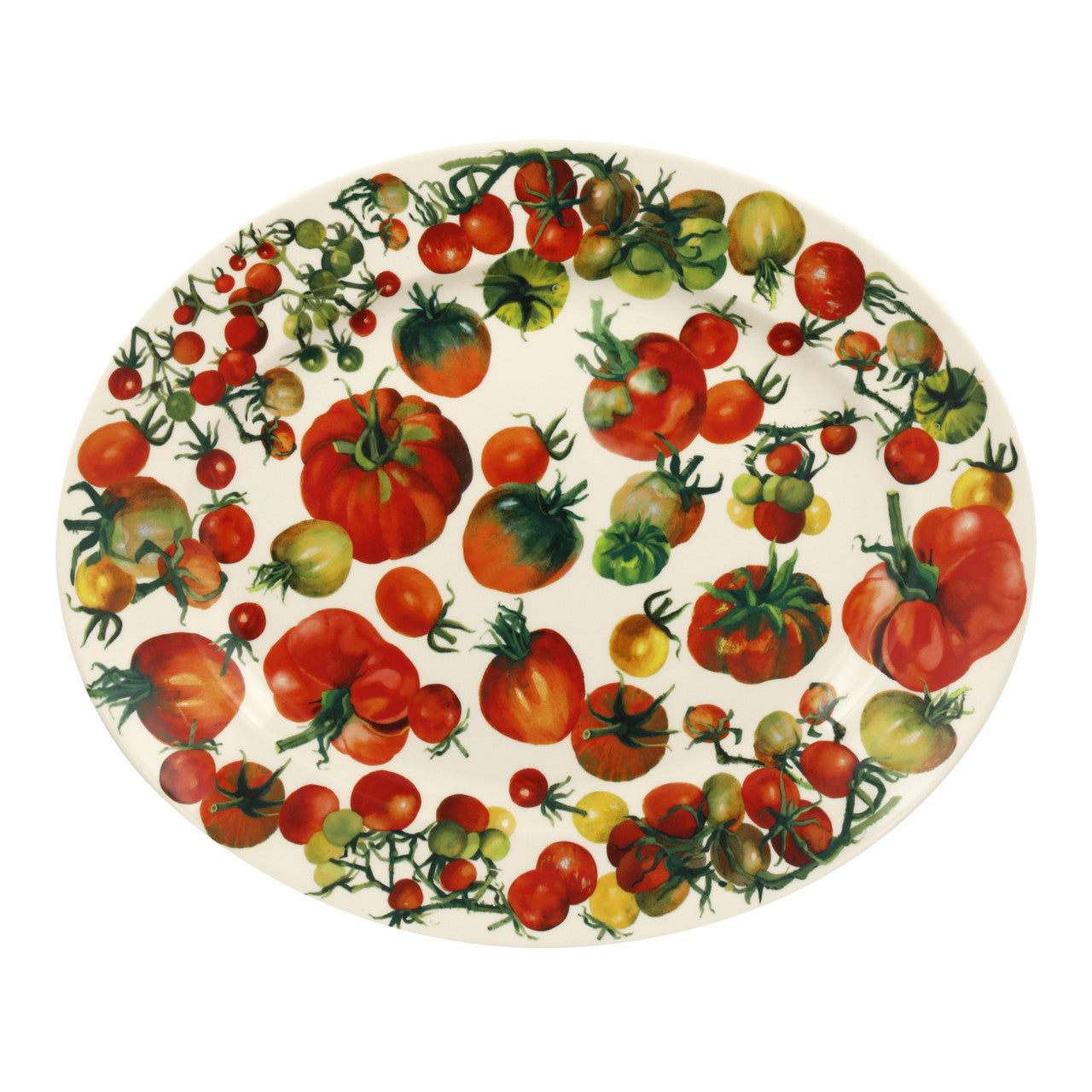 Vegetable Garden Tomatoes Oval platter- Handmade in England.