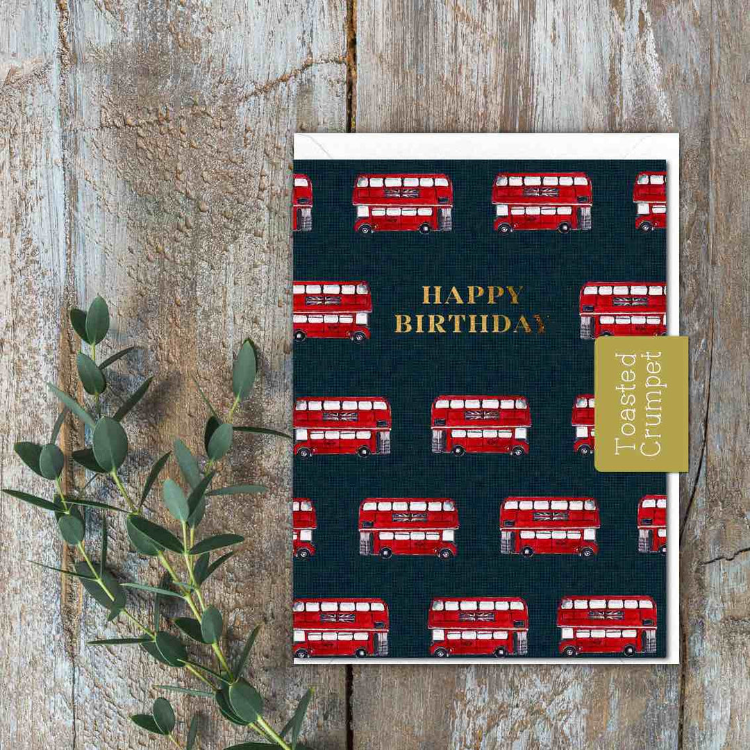 Happy Birthday - Buses - Greetings Card