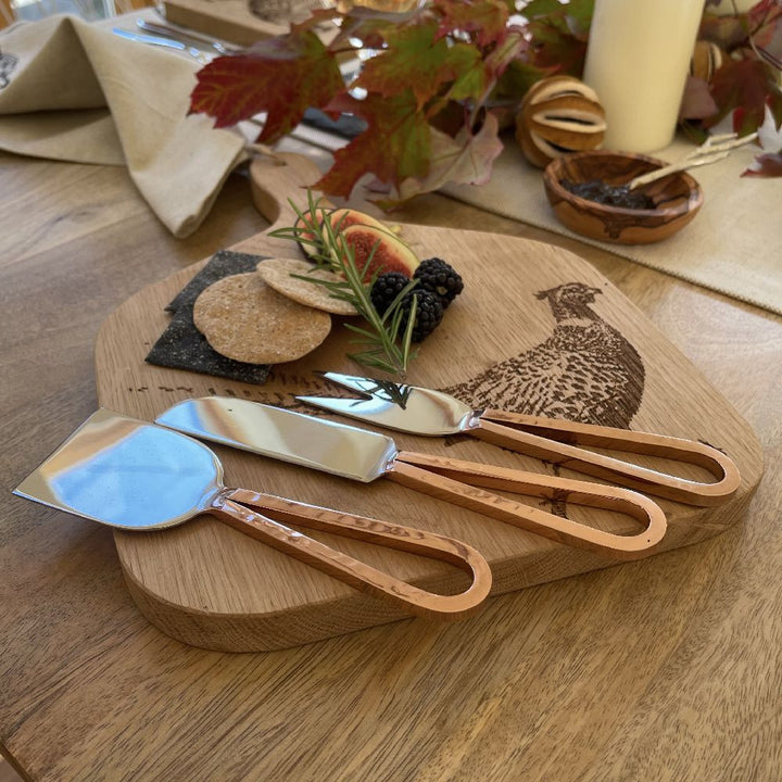 Copper Cheese Knives Set of 3.